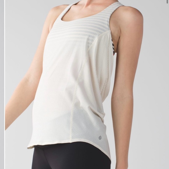 White and Coral Lululemon Wild Tank with Built-in Bra, Size 4 - Picture 3 of 12